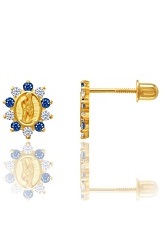 remarkable little September dark blue birthstone earrings for babies and kids